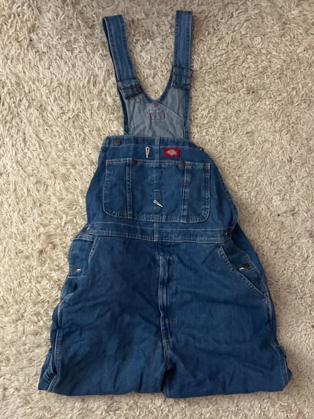 Dickies Denim Bib Overalls Dark Wash Mens